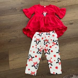 Toddler 2 piece cow print set
